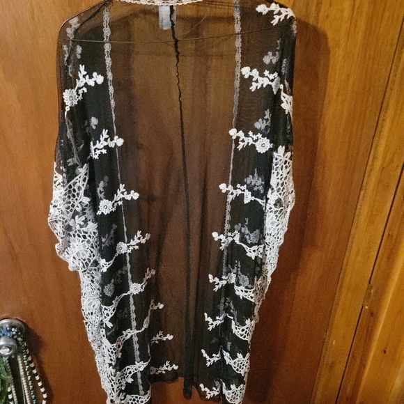 Sheer and Macrame Bathing Suit Cover - Picture 6 of 8